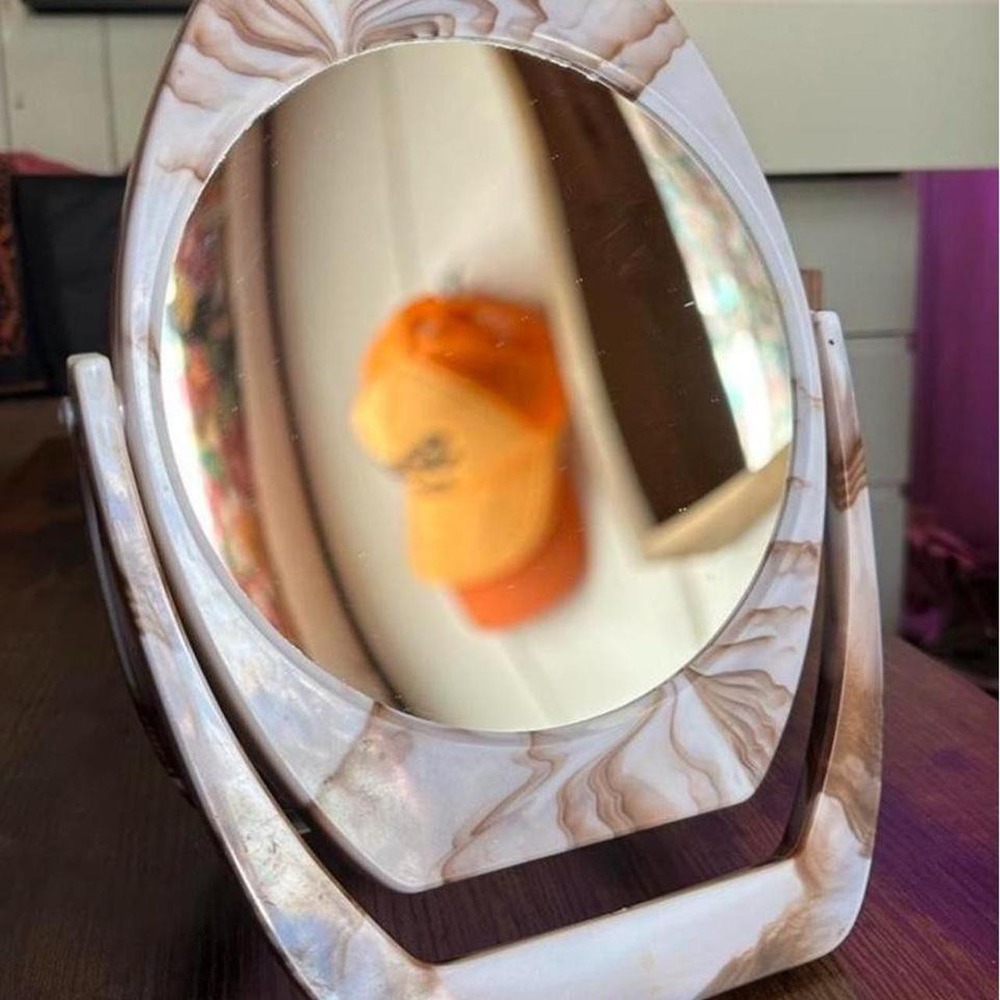 Vintage 70's Marbled Makeup Mirror